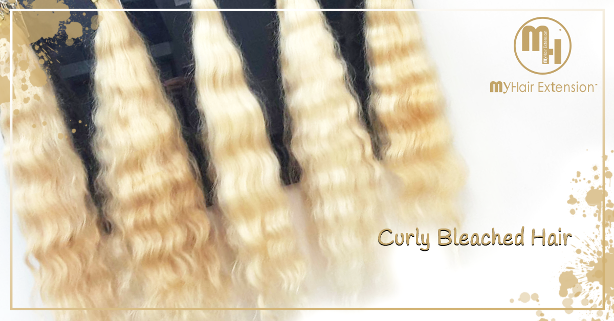 My Hair Extensions™ מציג  Bleached CURLY BLONDE  שיער תלתלים 100% HUMAN HAIR